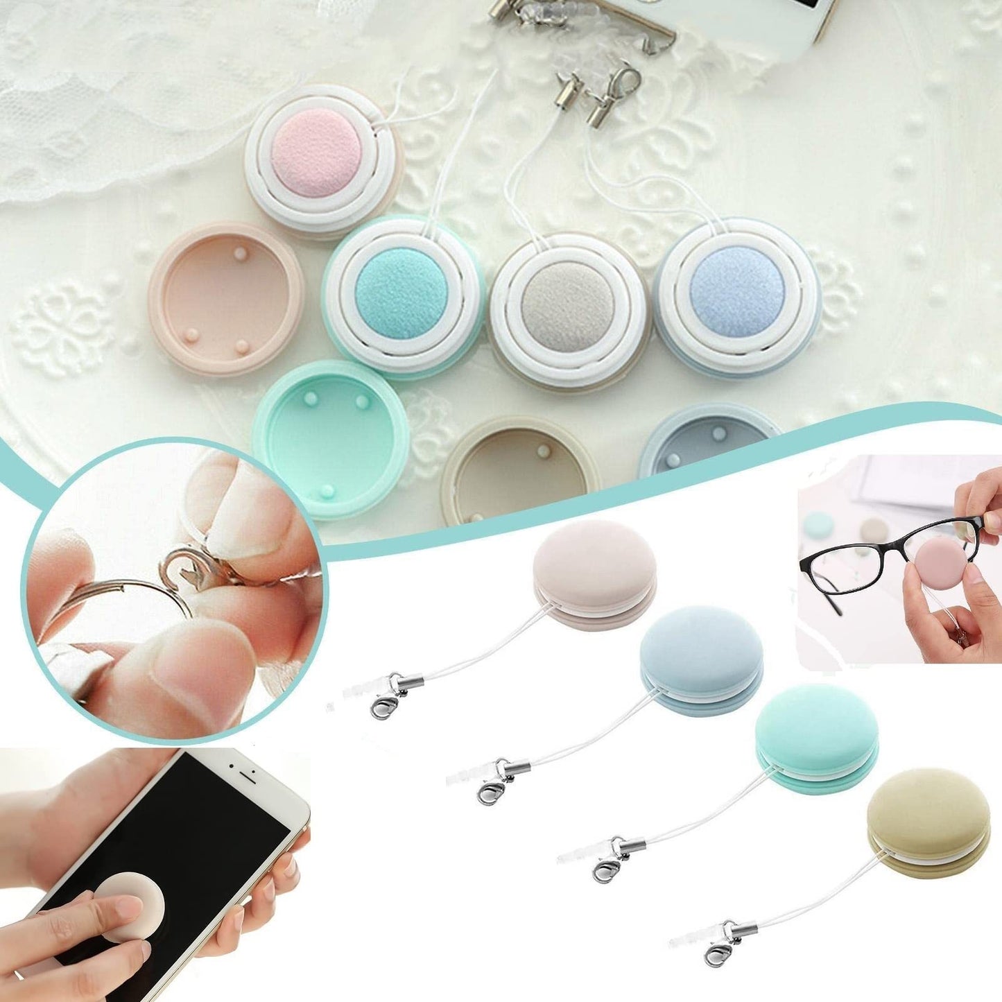 Nettoyant pour écran en forme de macaron